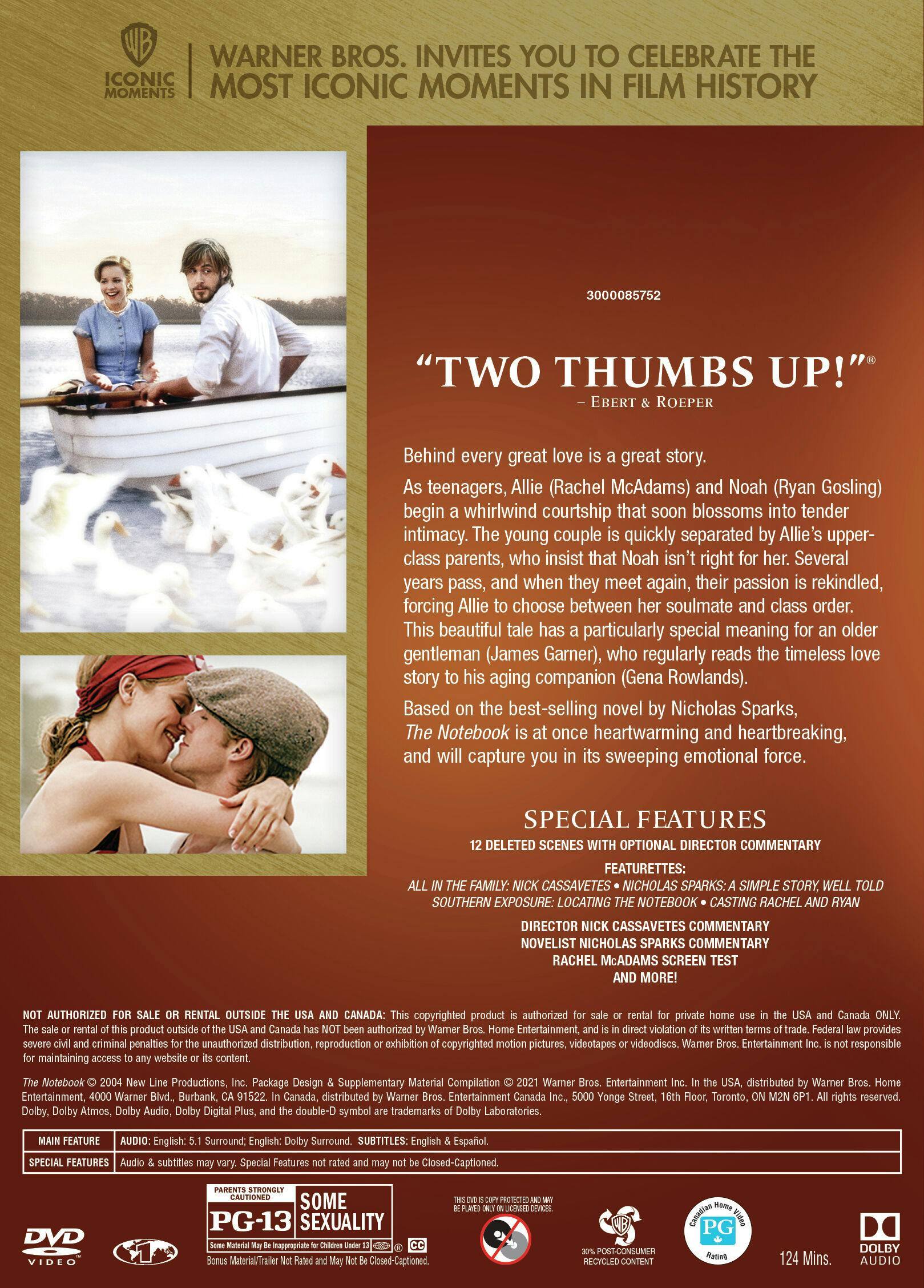 Back. The Notebook (IconicMoment) [DVD].