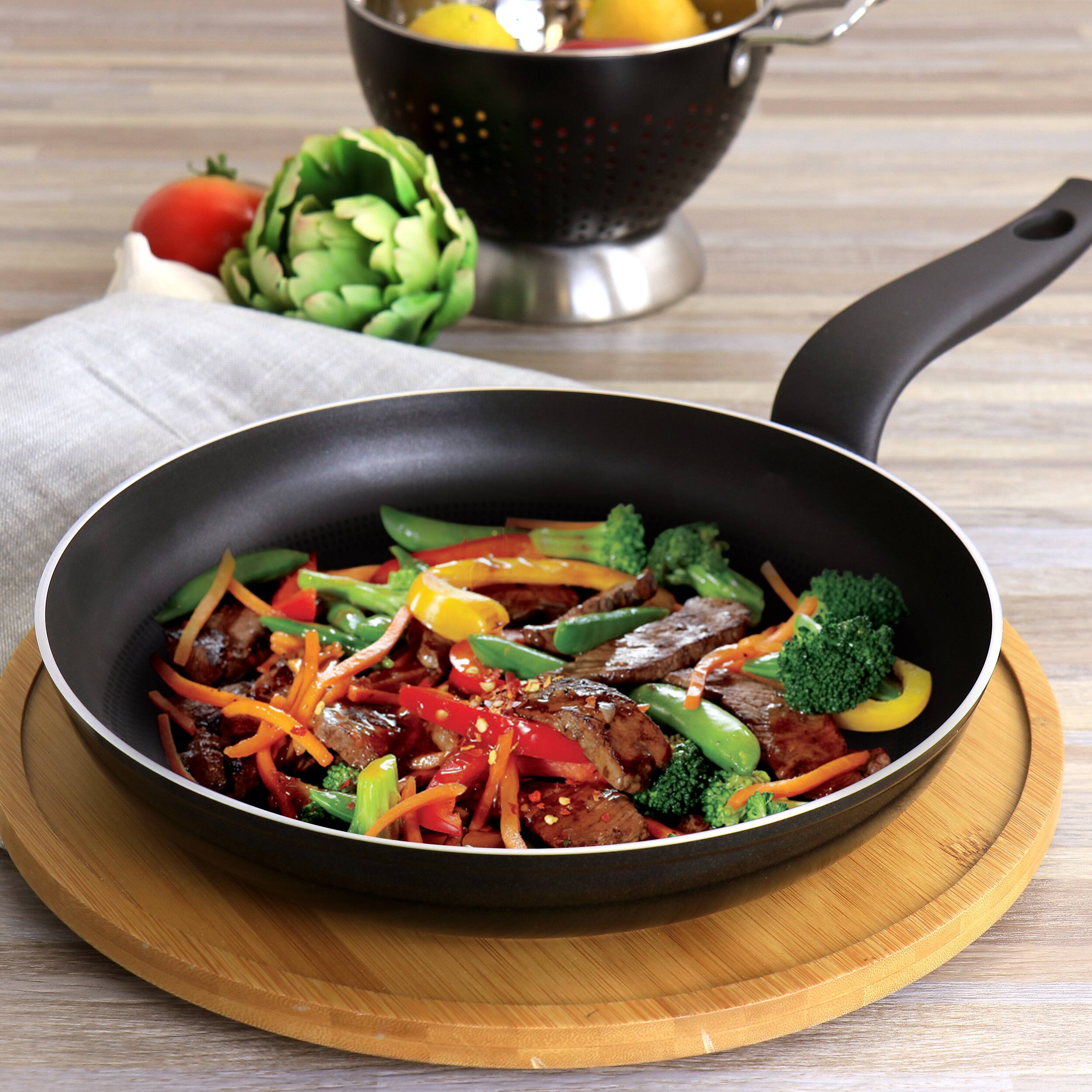 Alt View 5. Gibson - Tosca Cortona 10 Inch Nonstick Aluminum Frying Pan in Warm Black - Warm Black.