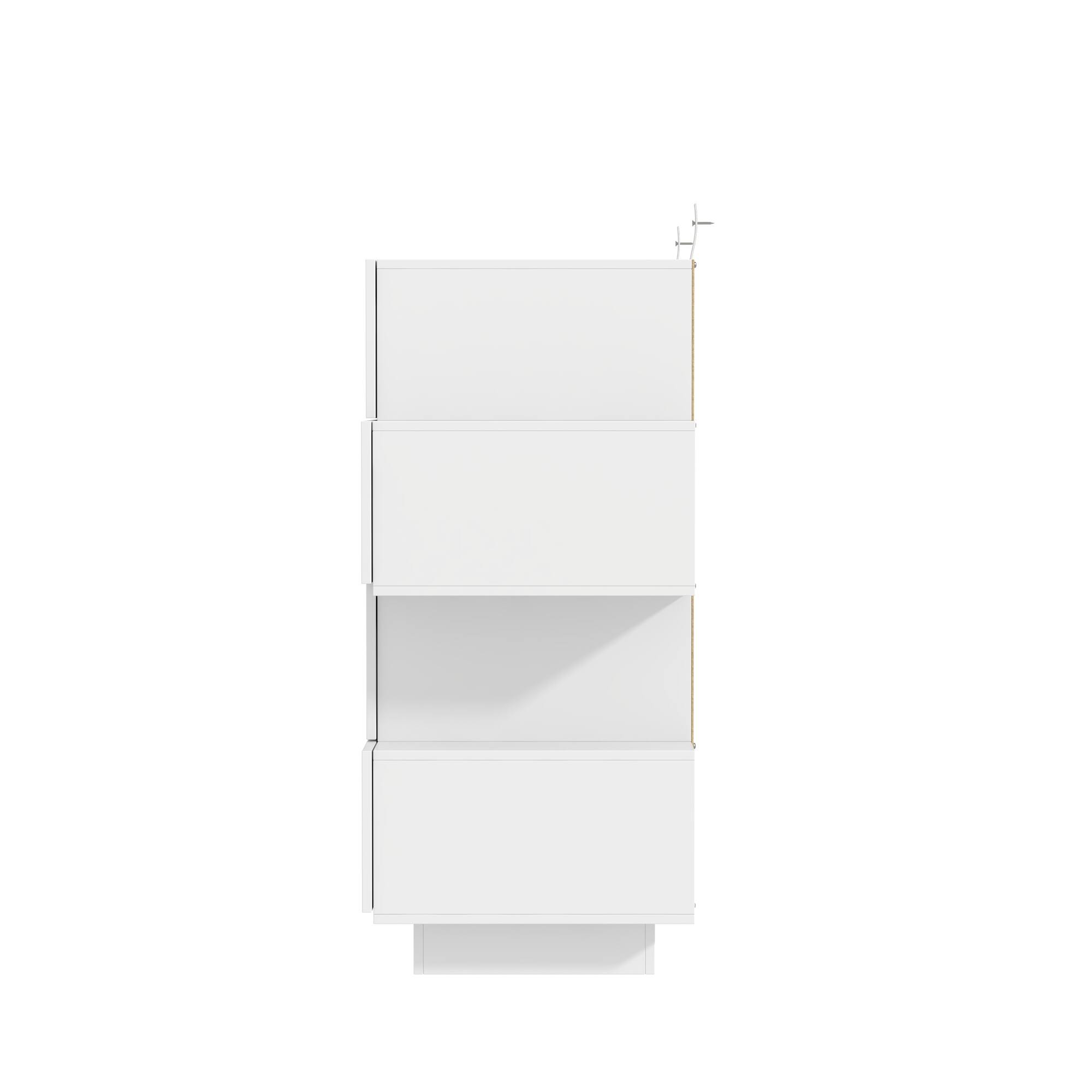 Left. FUFU & GAGA - FUFU&GAGA Staggered Storage Chest: Modern Minimalist Organizer - White.