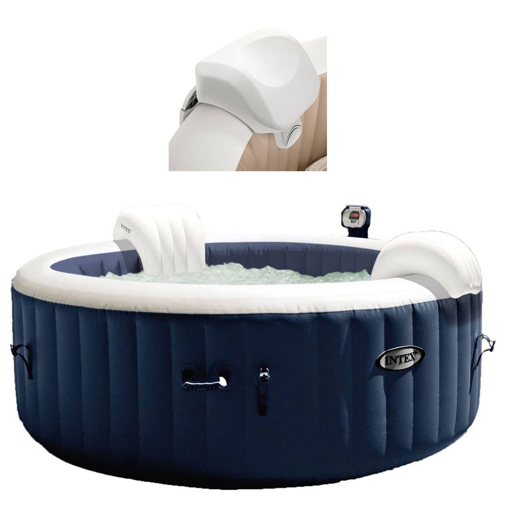 Front. Intex - Inflatable Hot Tub - Blue.