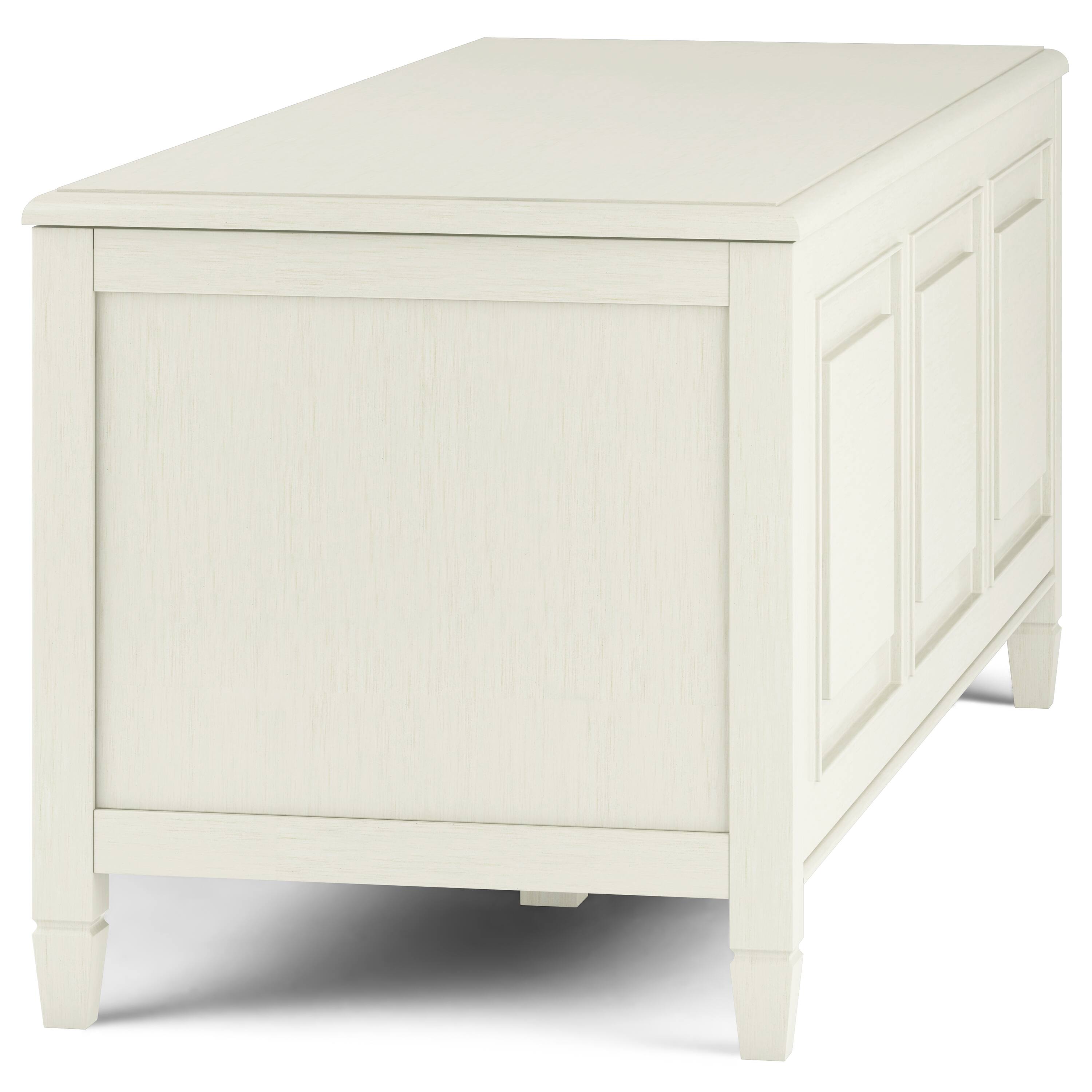 Alt View 3. Simpli Home - Connaught 51 inch Wide Solid Wood Traditional Storage Bench Trunk in Antique White - Antique White.