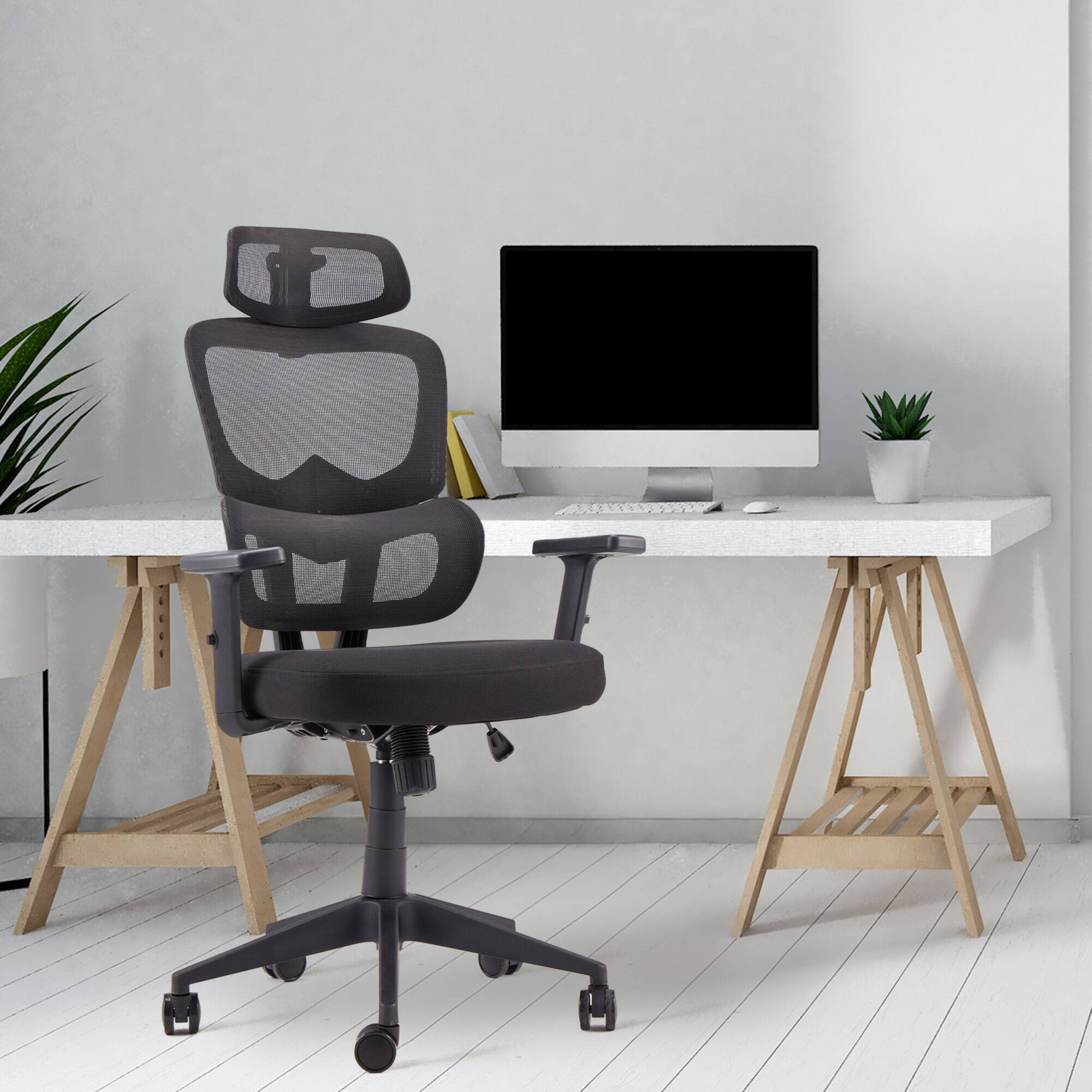 Alt View 3. JOMEED - JOMEED High Back Mesh Swivel Chair with Adjustable Height for Home and Office - Black.