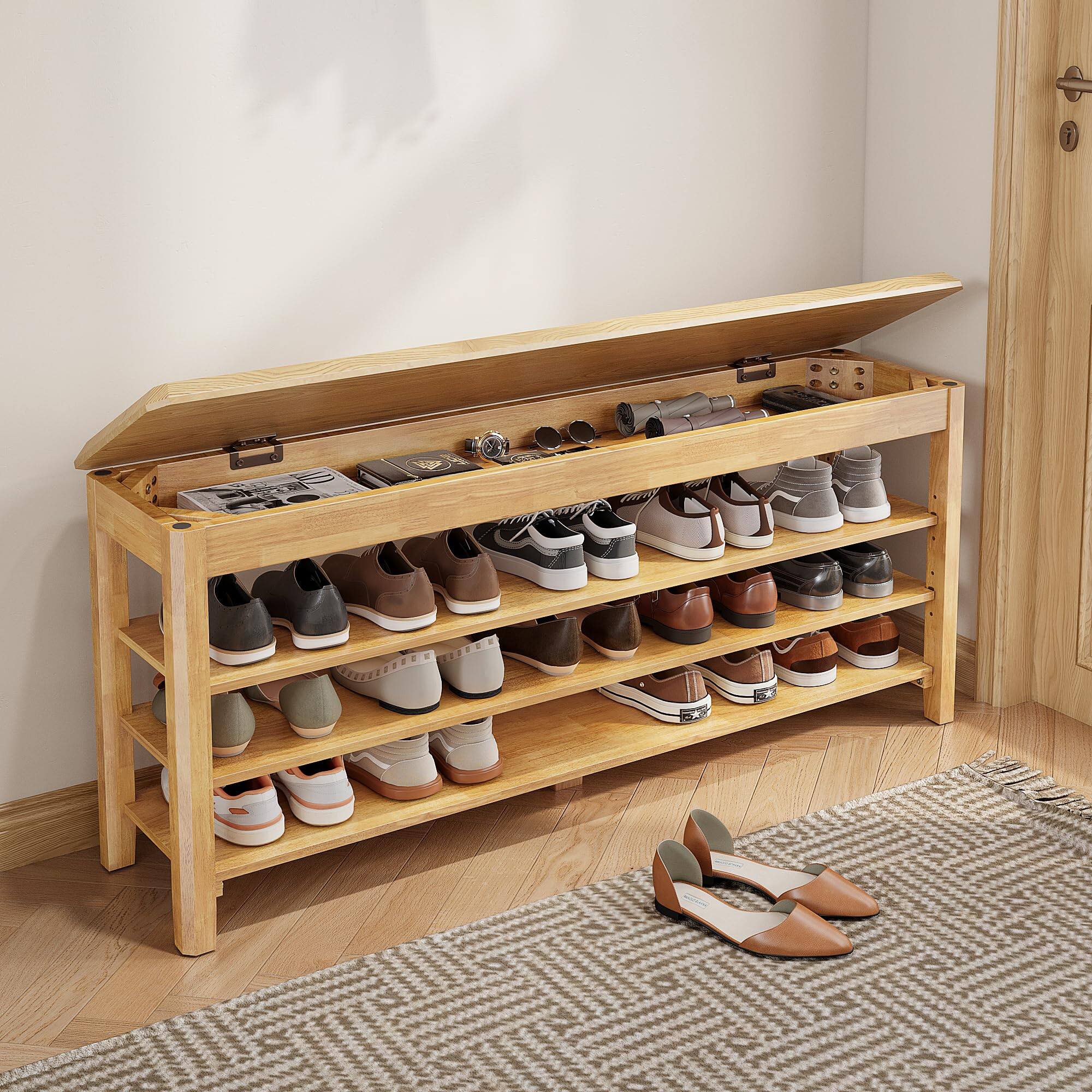 Natural-3 Tier(wood) 47.2"W x 11.8"D x 20.5"H