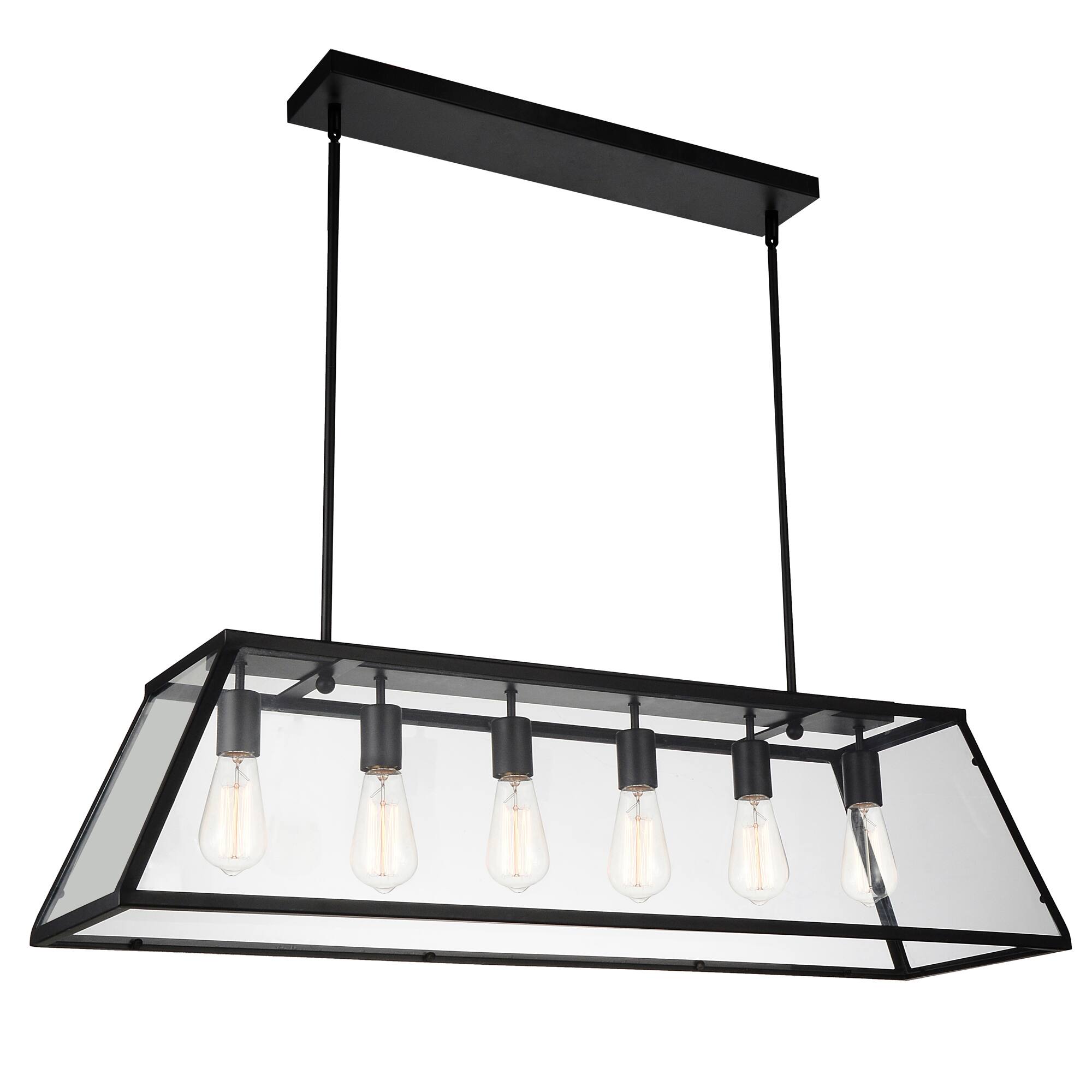 Front. CWI Lighting - Alyson 6 Light Down Chandelier With Black Finish - Black.
