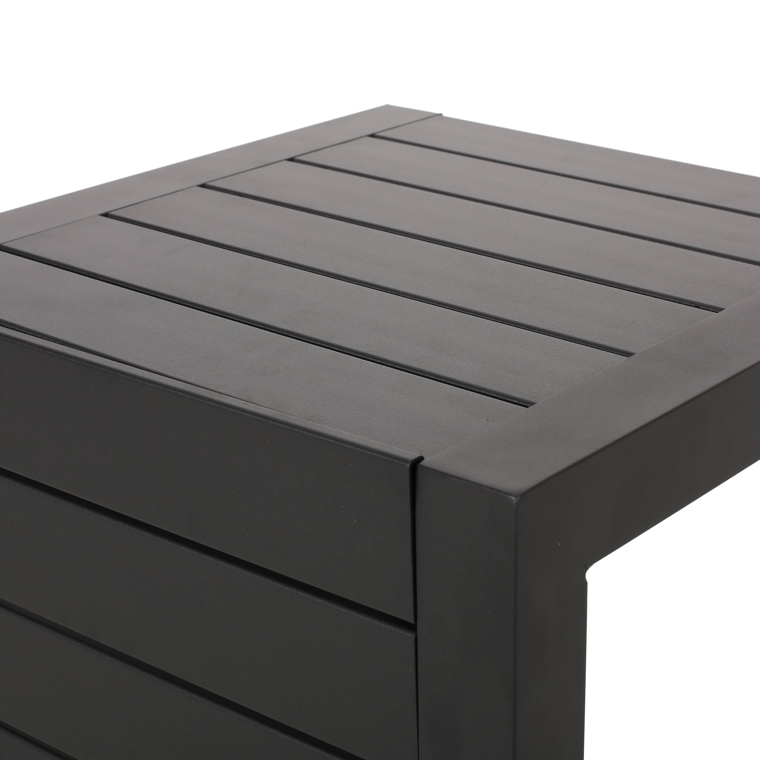 Alt View 4. Mondawe - C-Shaped Aluminum Outdoor Side Table - Black.
