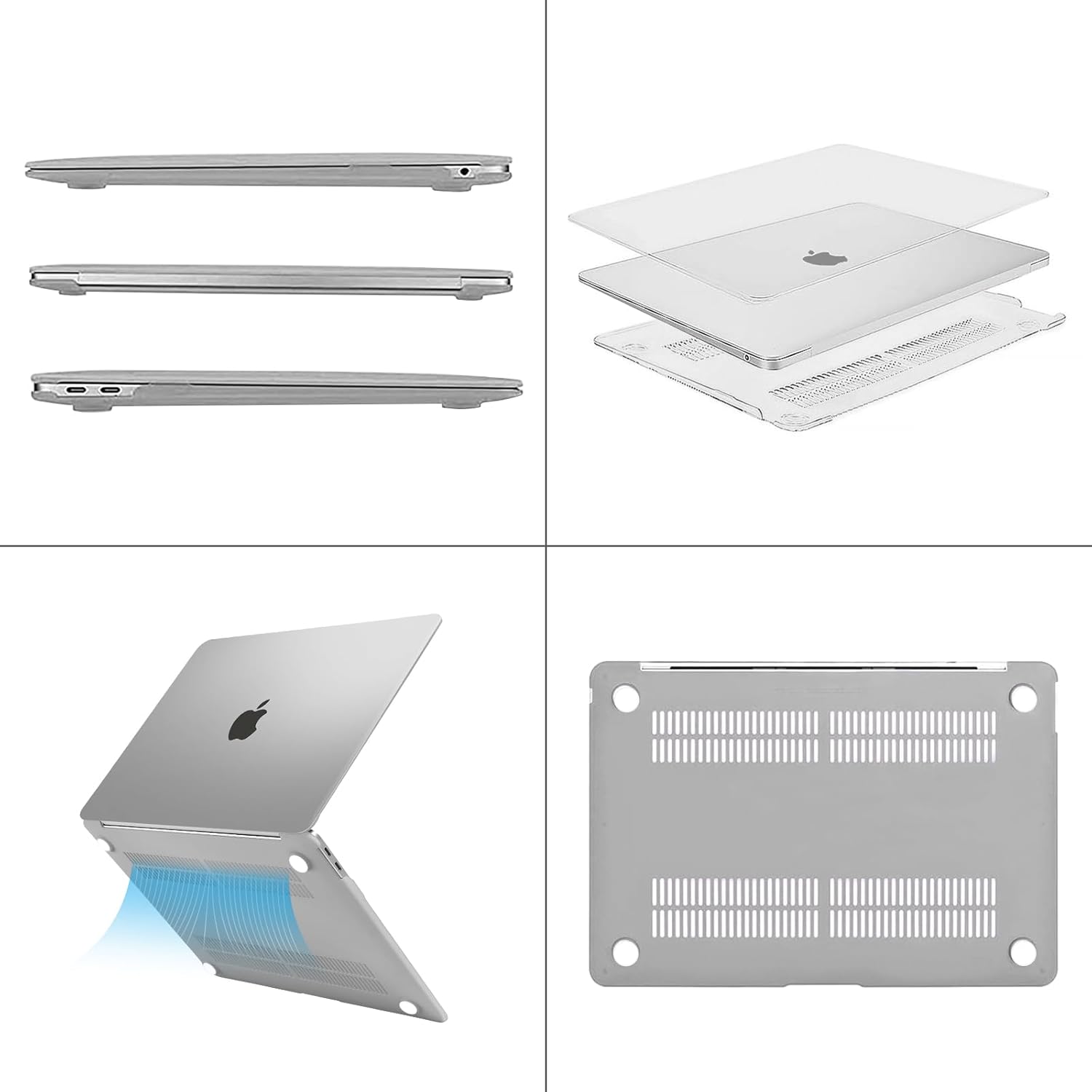 Alt View 1. mosiso - Case for MacBook Air 13 inch A2337 M1 A2179 A1932 with Touch ID 2018-2022 - Frost.