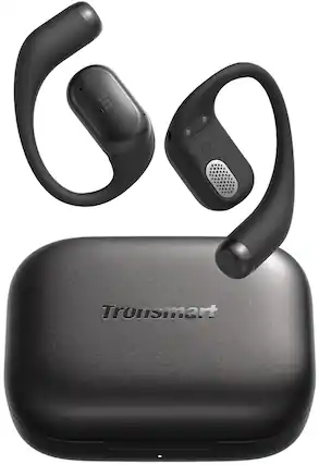 Front. Tronsmart - OpenFly 2 Pro Open-Ear Headphones, True Wireless Bluetooth Earphones with AI ENC 4 Mics Clear Calls, 40H Playtime, IPX5 - Black.
