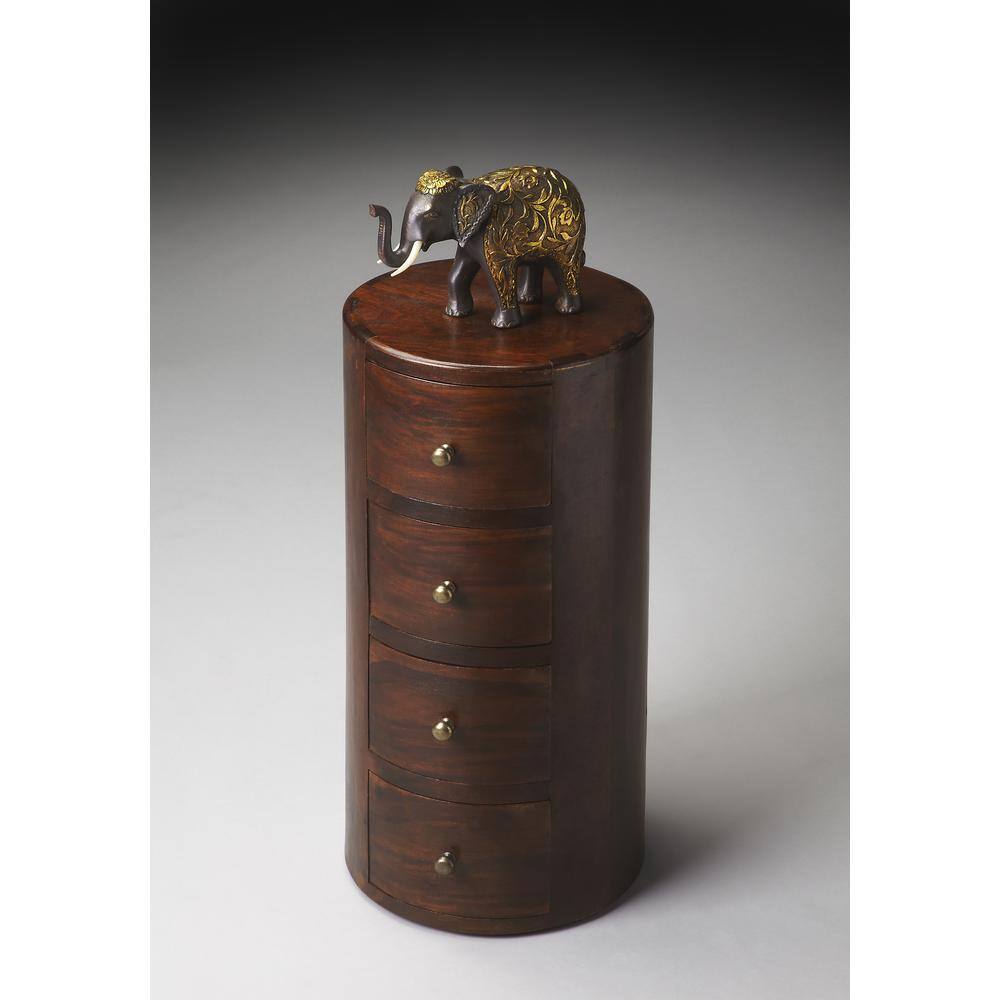 Back. Butler Specialty - Liam Solid Wood End Table with Storage - Medium Brown.