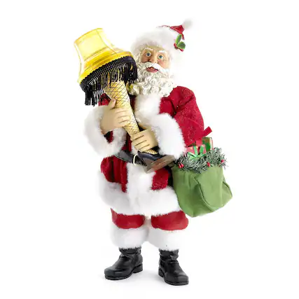 Front. Kurt S Adler - REMOVE - Kurt S. Adler LED Santa with Leg Lamp Table Decor 10 in. (Case of 6) - Multicolored.