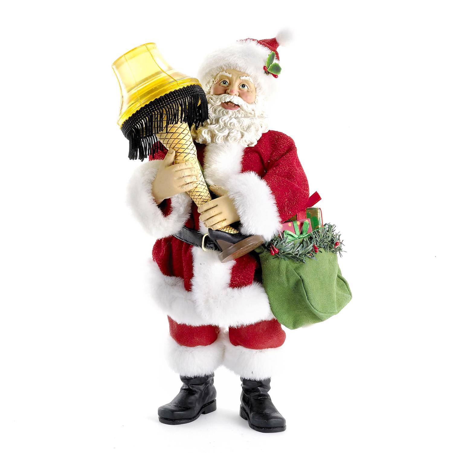 Front. Kurt S Adler - REMOVE - Kurt S. Adler LED Santa with Leg Lamp Table Decor 10 in. (Case of 6) - Multicolored.