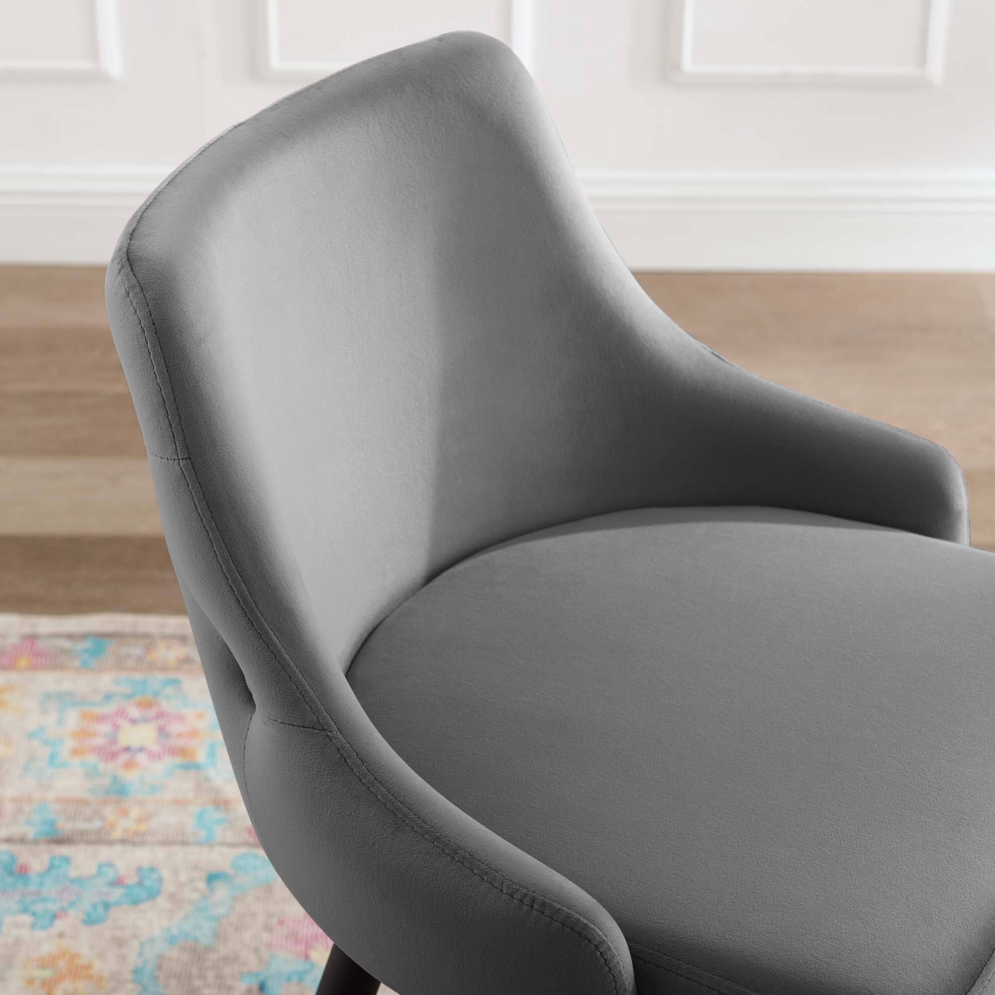 Back. Modway - Adorn Performance Velvet Counter Stool by Modway - Gray.