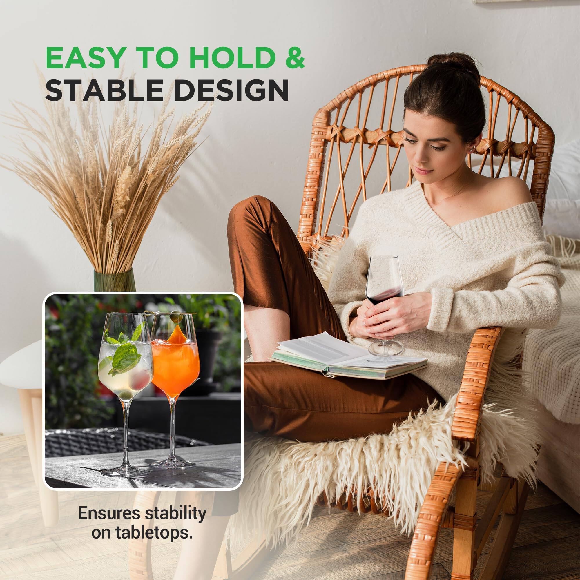 EASY TO HOLD & STABLE DESIGN  
Ensures stability on tabletops.