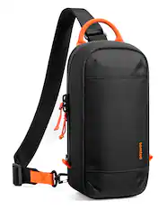 Front. tomtoc - tomtoc Sling Crossbody Bag for Nintendo Switch 2 Model 2025, Protective Portable Chest Carrying Gaming Pouch - Black.