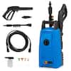 Front. Costway - Costway Electric Pressure Washer with Wheels 5 Quick Connect Nozzles Soap Bottle spray gun - Blue.