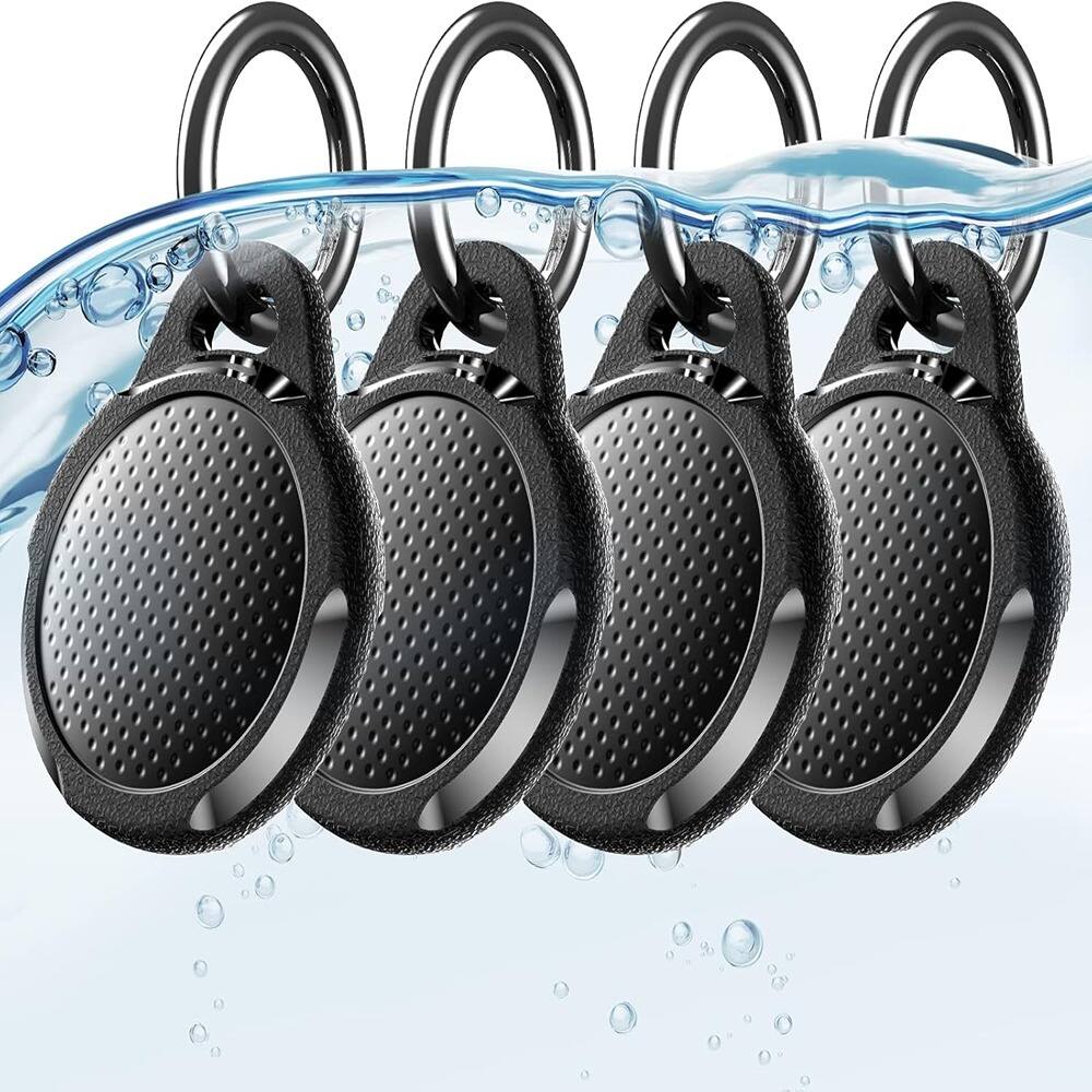 Front. RTMB - 4-Pack AirTag Keychain Holders - Waterproof, Durable, Black - Color: Carbon Black(4 Pack).