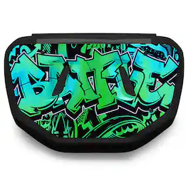Battle Sports - Backplate, Graffiti, Iridescent, Adult - Blue/Green