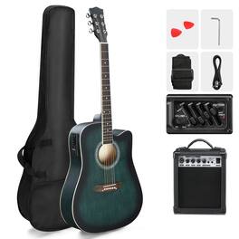 Winado - Full-Size Acoustic Electric Guitar with Amp, 41 Inch Basswood Body Guitars Kit for Beginner & Intermediate W/Bag, Strap