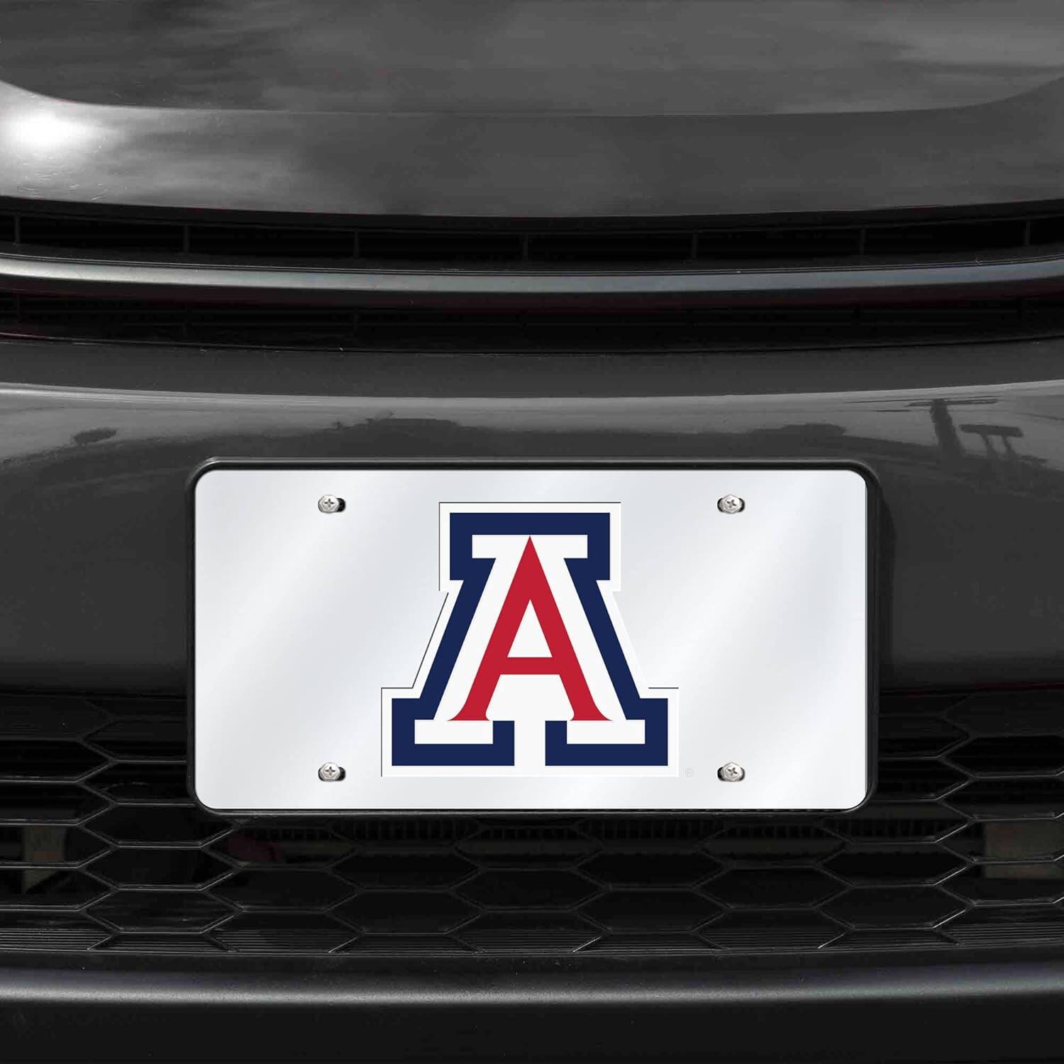 Alt View 2. Rico Industries - Arizona Wildcats Mirrored Laser Cut License Plate Laser Tag - Multi.