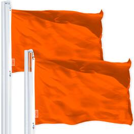 G128 - 2-Pack 4x6 ft Heavy-Duty 150D Polyester Flag with Brass Grommets - Orange