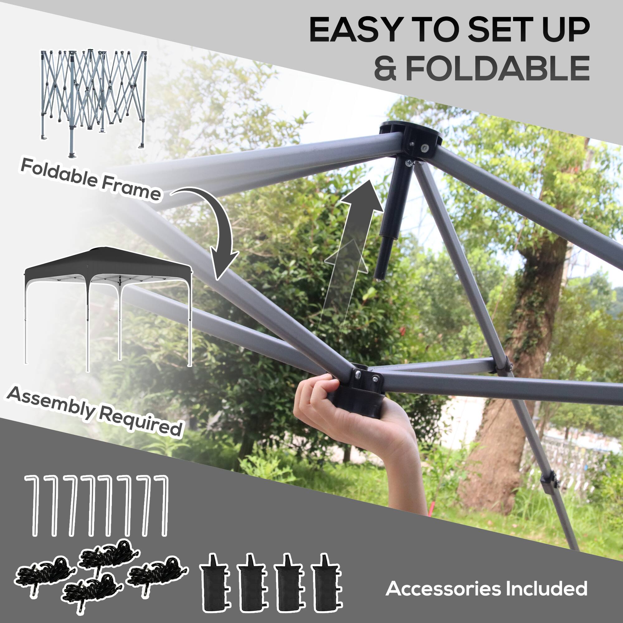 EASY TO SET UP & FOLDABLE
Foldable Frame
Assembly Required
Accessories Included