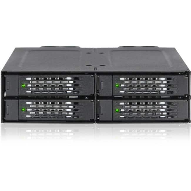 Icy Dock - ToughArmor MB699VP-B Drive Enclosure for 5.25" - Mini-SAS HD Host Interface Internal - Black - 4 x HDD