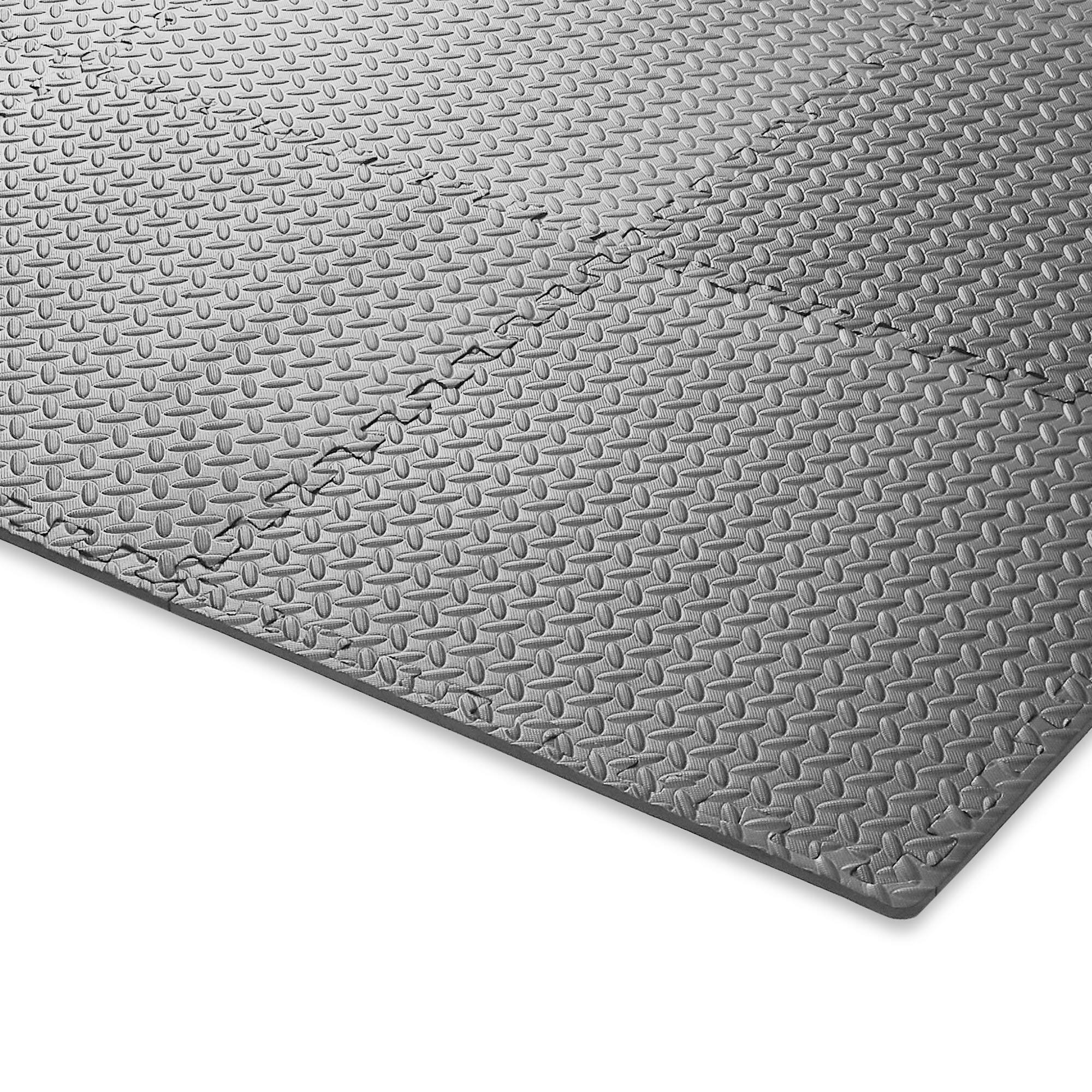 Alt View 2. Philosophy Gym - Exercise Flooring Mats - Foam Rubber Interlocking Puzzle Floor Tiles - Gray.