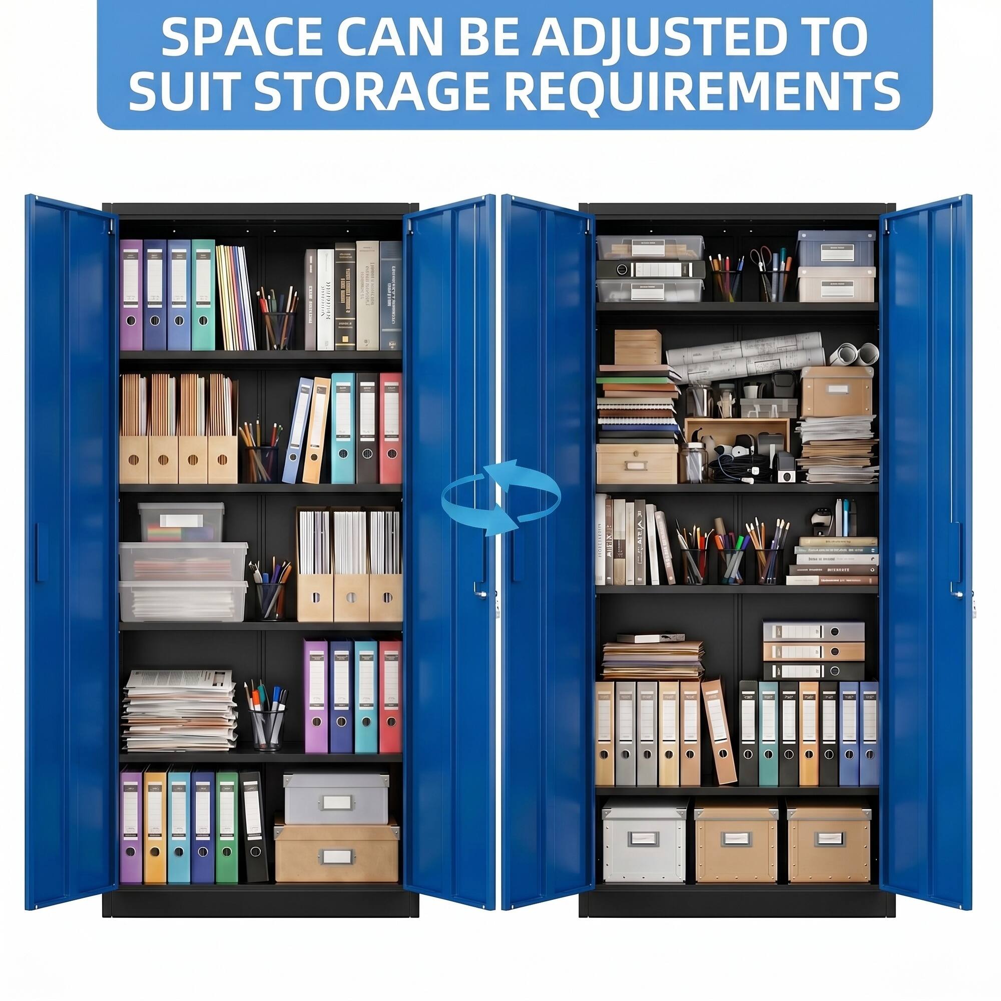 SPACE CAN BE ADJUSTED TO SUIT STORAGE REQUIREMENTS