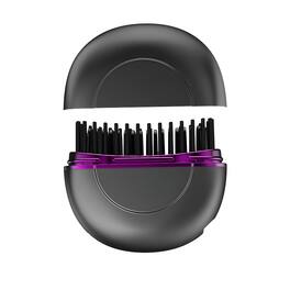 Cluzine - Pocket Wireless Hair Straightener Brush, 2-in-1 for Hair & Beard, Anti-Scald
