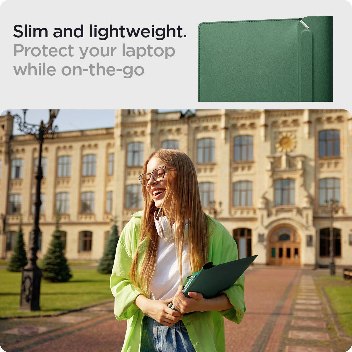 Slim and lightweight.  
Protect your laptop while on-the-go