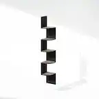 Front. Furinno - 5-Tier Floating Corner Shelf, Wall Mount Shelves for Storage and Display - French Oak/Black.