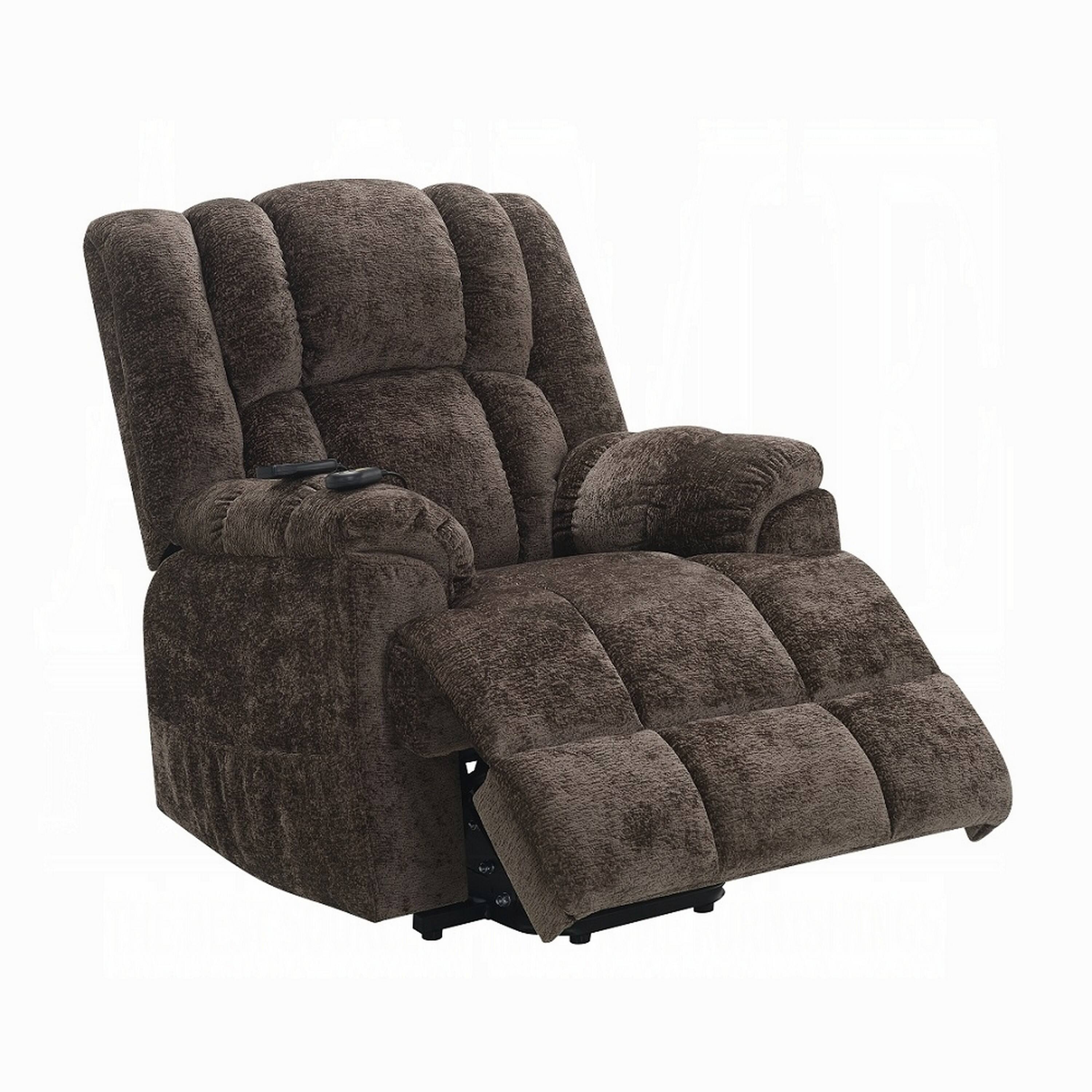 Alt View 2. Manhattan Lane - Cassy Power Recliner Chair with Lift, Heating, Massage - Brown.