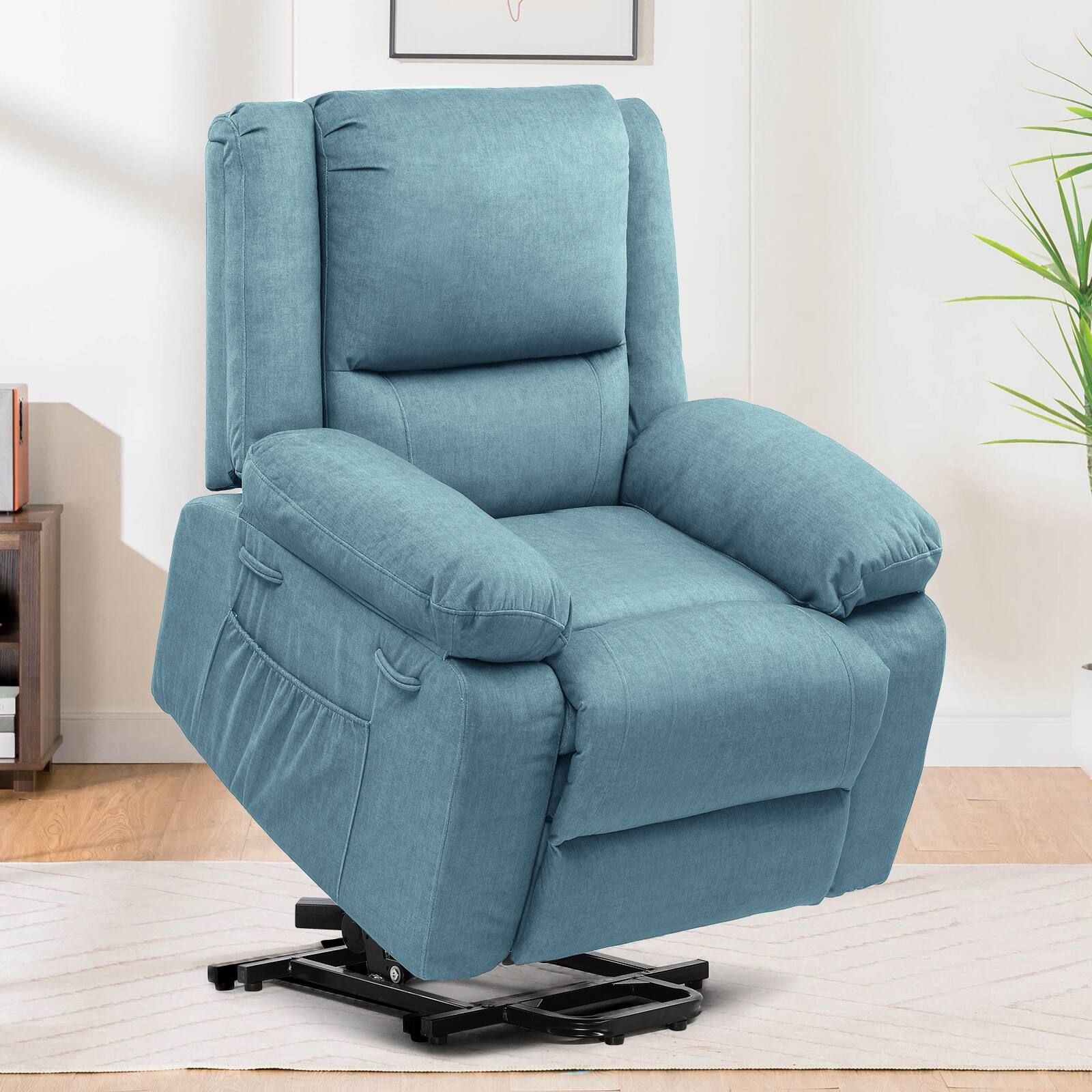 Alt View 3. CloudRest Pro - Electric Power Lift Chairs Recliners with Massage and Heat Recliner Chair,Blue - Blue.