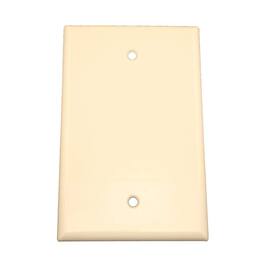Leviton - 1-Gang Midway Blank Wallplate Thermoset Box Mount - Light Almond