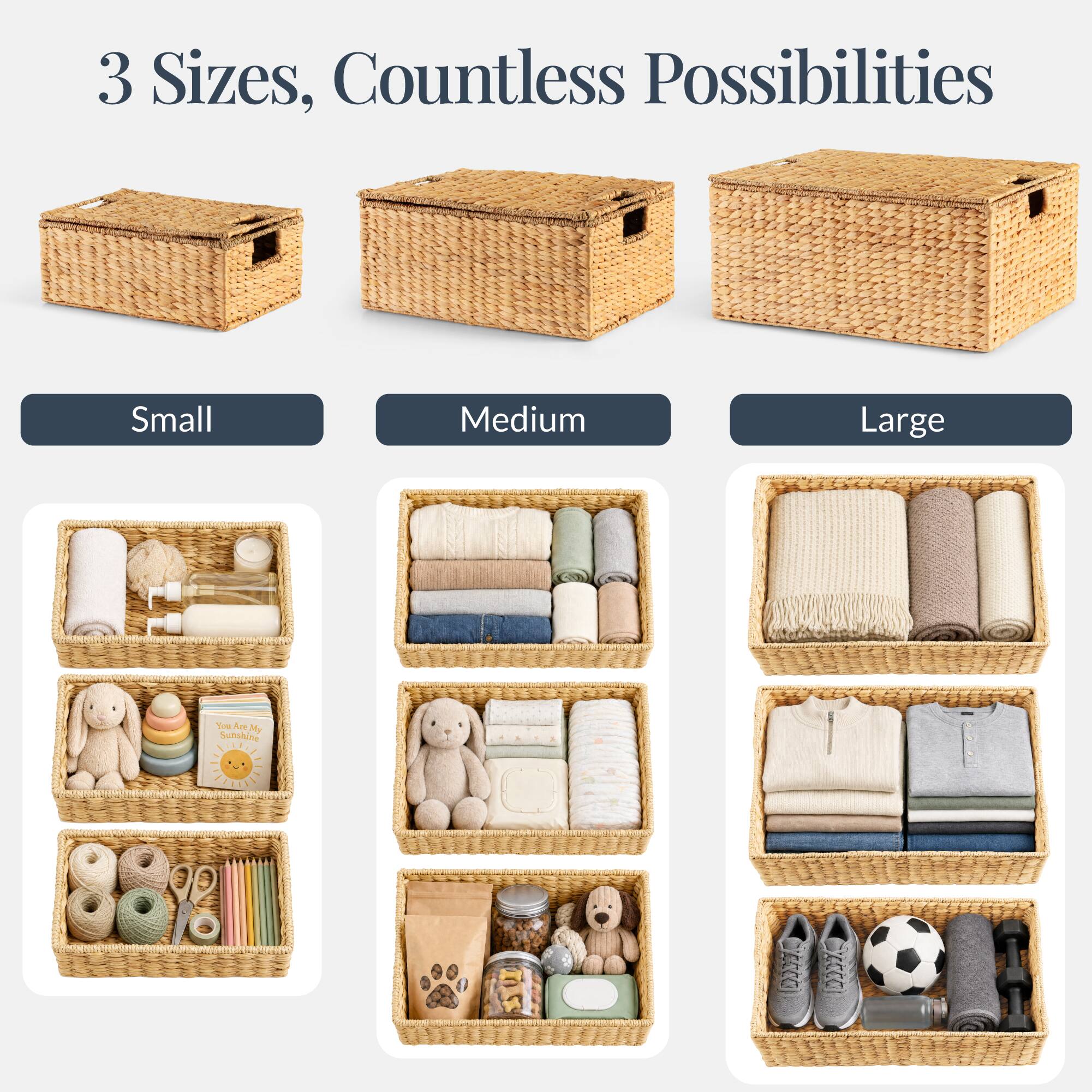 3 Sizes, Countless Possibilities

Small
Medium
Large

You Are My Sunshine