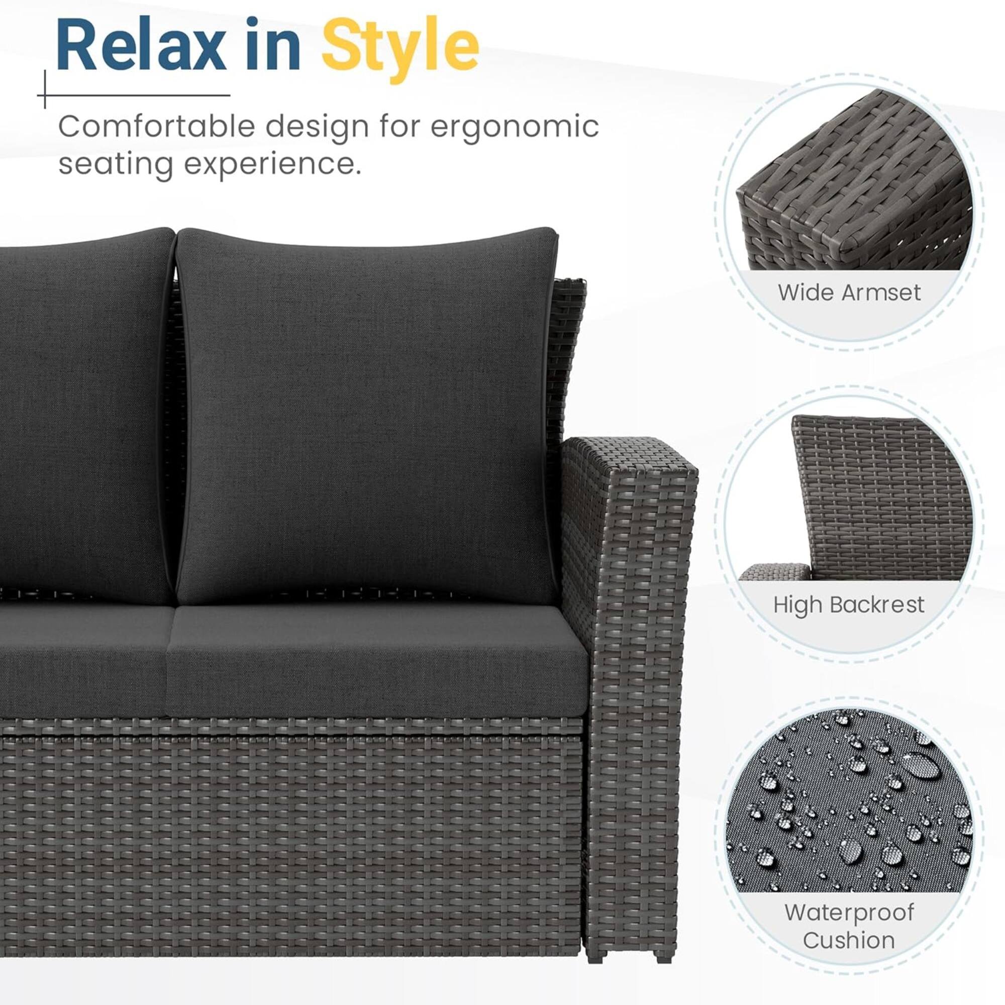 Relax in Style

Comfortable design for ergonomic seating experience.

- Wide Armset
- High Backrest
- Waterproof Cushion