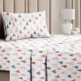 CGK Linens - 4 Piece Christmas Pattern Sheet Set - Soft, Wrinkle-Resistant Holiday Bedding - Twin - Christmas Trees Multicolor