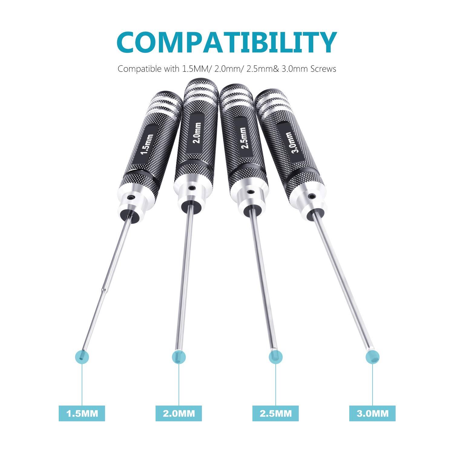 COMPATIBILITY  
Compatible with 1.5MM/ 2.0mm/ 2.5mm & 3.0mm Screws  
1.5MM  
2.0MM  
2.5MM  
3.0MM