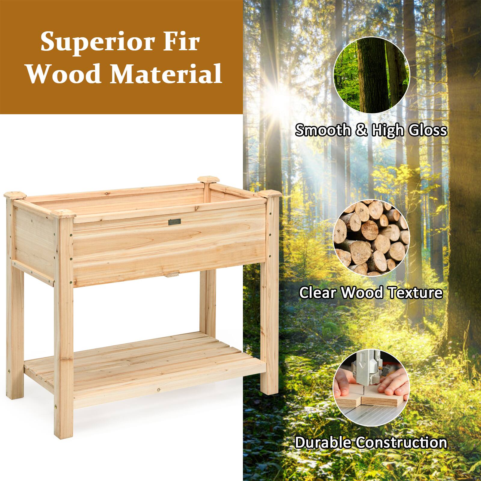 Superior Fir Wood Material

Smooth & High Gloss

Clear Wood Texture

Durable Construction