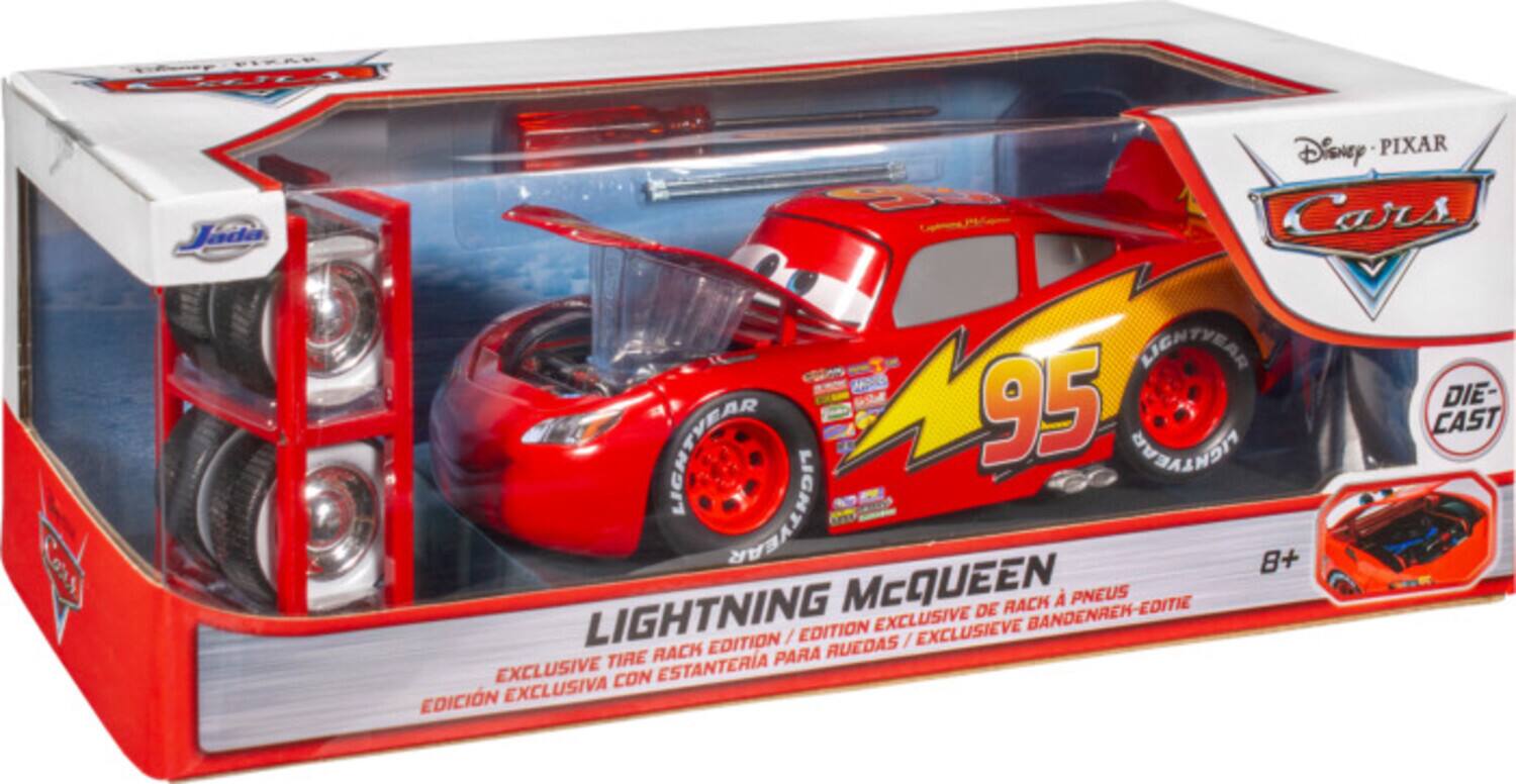 Ud Casul Jada Disney PIXAR Cars DUIGNTWRAN A95 95 DIE-CAST LIGNUAD LIGHTYERR LIGNTVERR + LIGHTNING McQUEEN DE RACK BANDENREH-EDITIE A PNEUS EDITION EXCLUSIVE EXCLUSIEVE EDITION / / TIRE RACK PARA RUEDAS EXCLUSIVE CON ESTANTERA EDICIN EXCLUSIVA