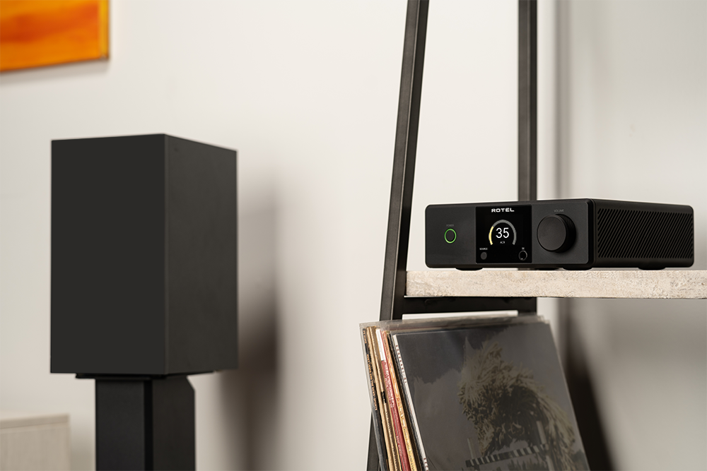 Alt View 3. Rotel - DX-5 25W 2-Ch Integrated Amplifier - Black.