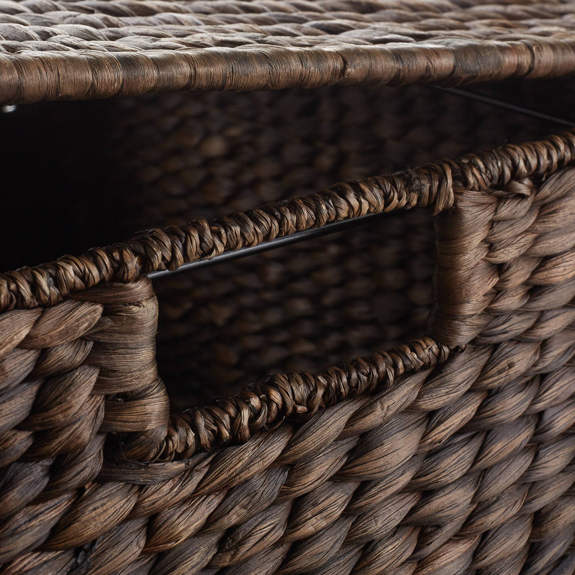 Alt View 4. Casafield - Rolling Filing Cabinet - Water Hyacinth File Organizer - Espresso.