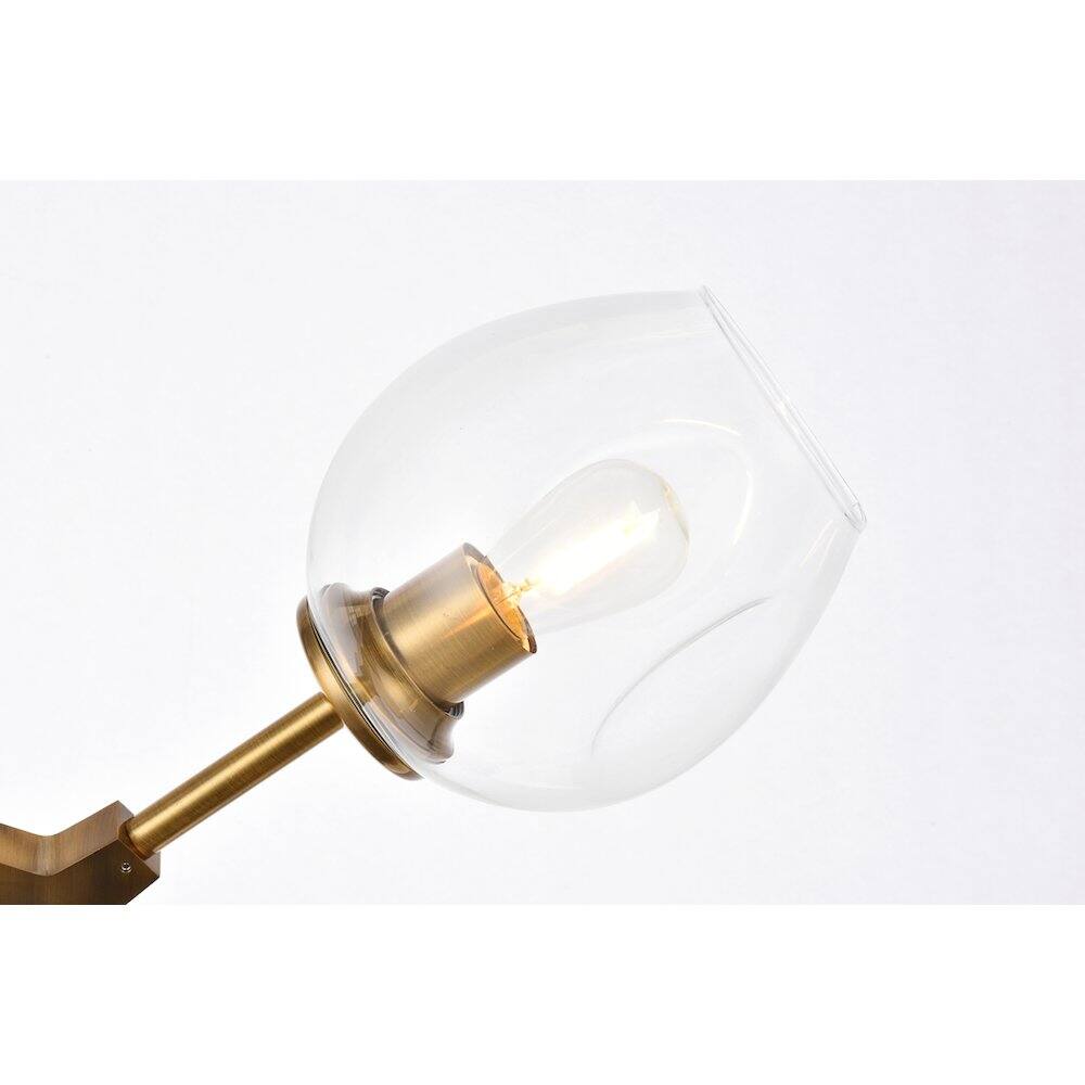 Alt View 1. Elegant Lighting - Cavoli 2 Lights Brass Wall Sconce - Brass And Clear.