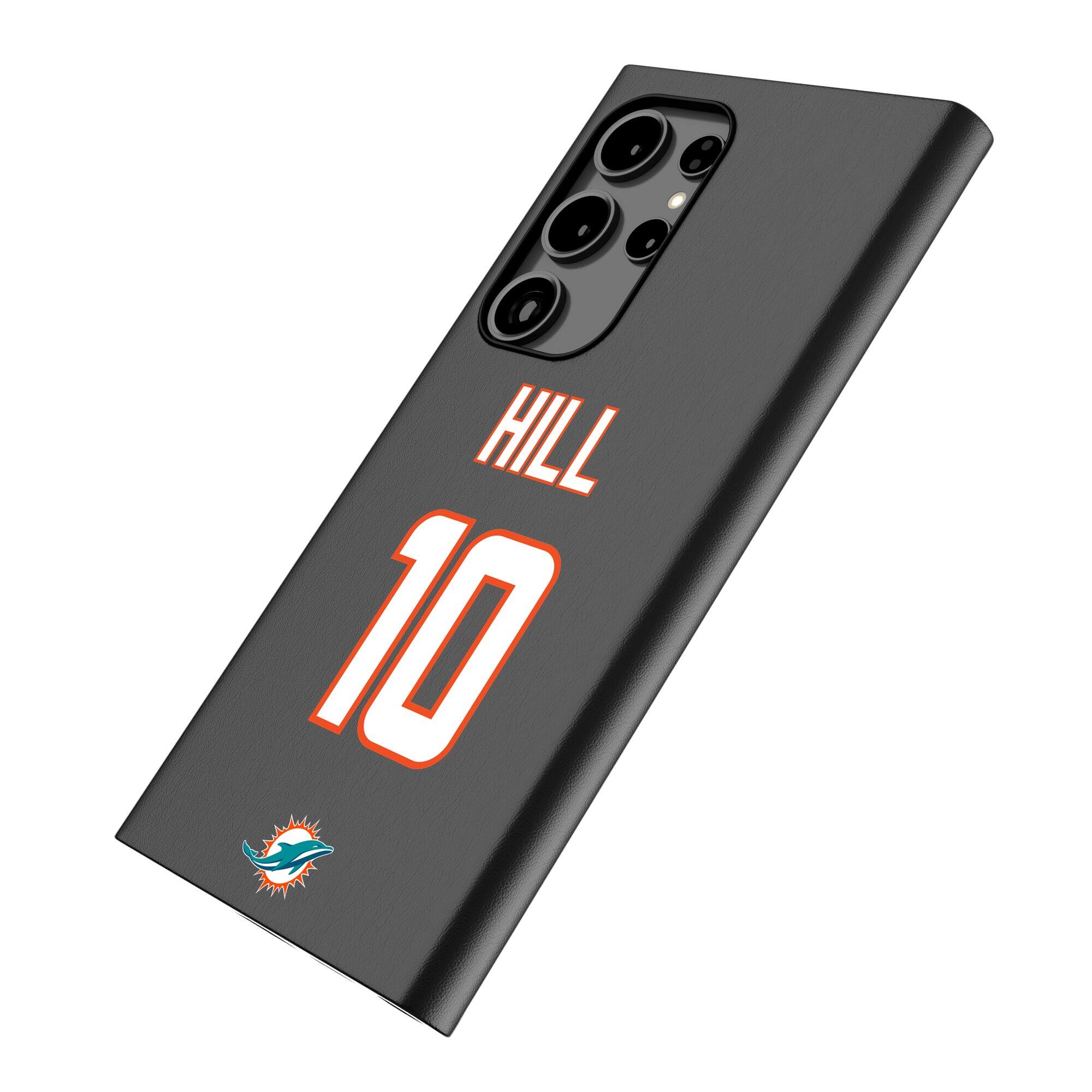 Alt View 1. Keyscaper - Tyreek Hill Black Miami Dolphins Galaxy Magnetic Bump Case - S25 Ultra - Black.