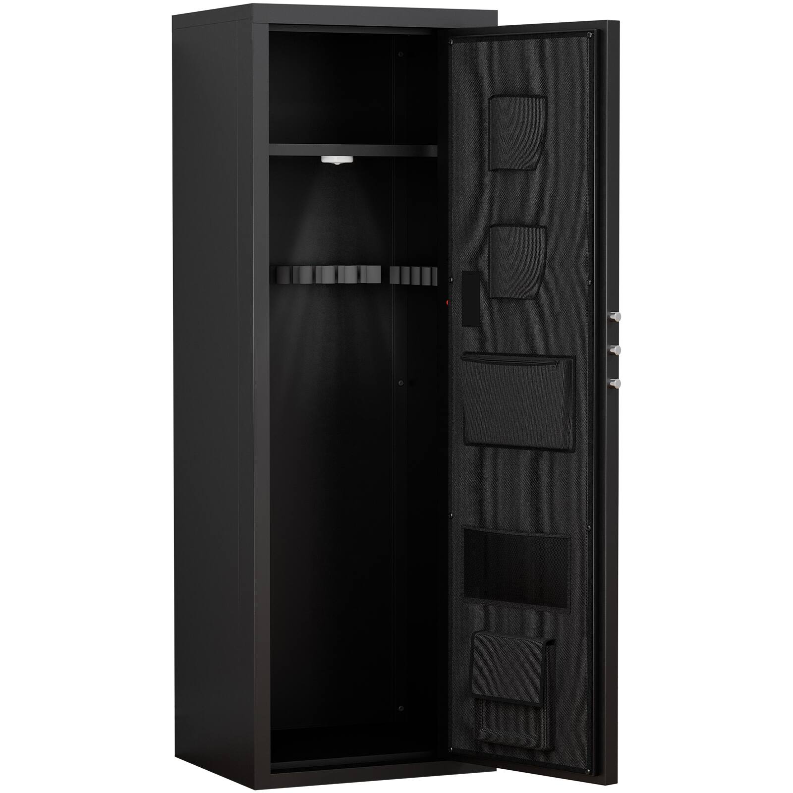 Alt View 5. GOODSILO - Heavy Duty Large Gun Cabinet Safe with Electronic Password Keypad Lock, Unassembled Metal Rifle Security Locker - Black.