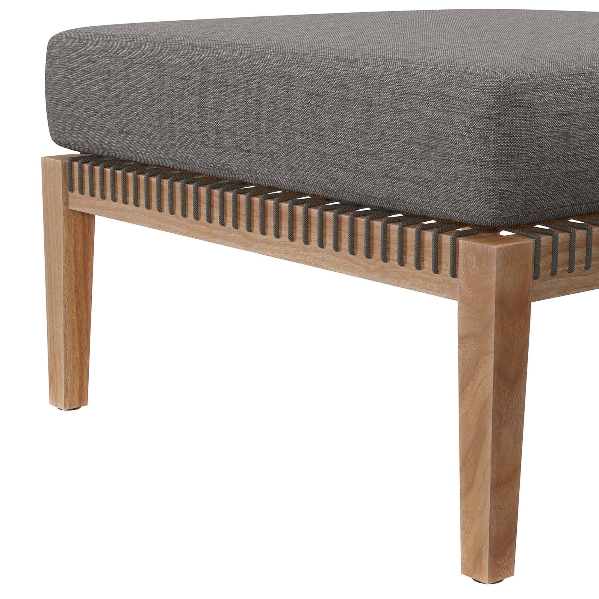 Alt View 2. Modway - Clearwater Outdoor Patio Teak Wood Ottoman by Modway - Gray Graphite.