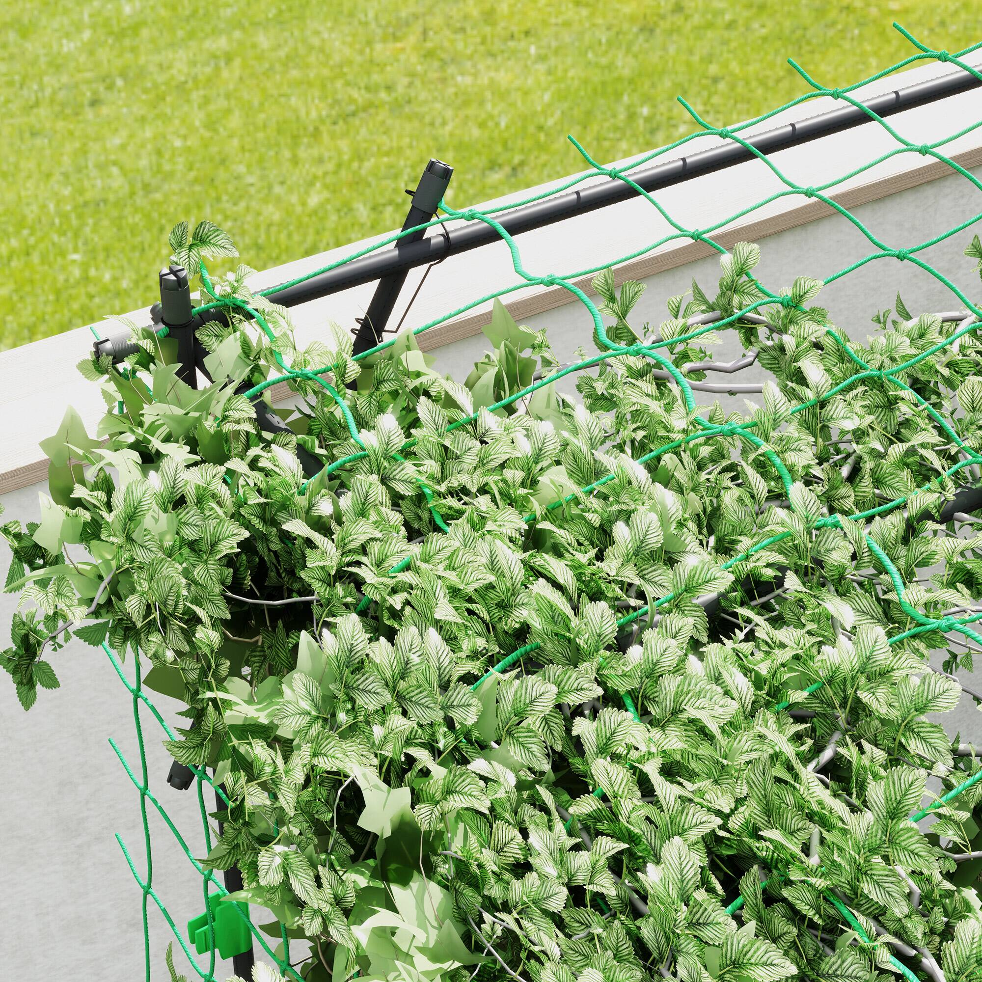 Alt View 7. Outsunny - Garden Arch Trellis, 7.3 FT Tall Plant Trellis Support with Climbing Net, Outdoor Cucumber Trellis - Black.