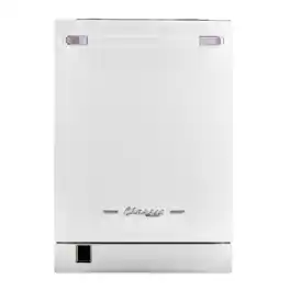 Unique Appliances - 24" Classic Retro Panel Ready Top Control Dishwasher, 42 dBa - Marshmallow White