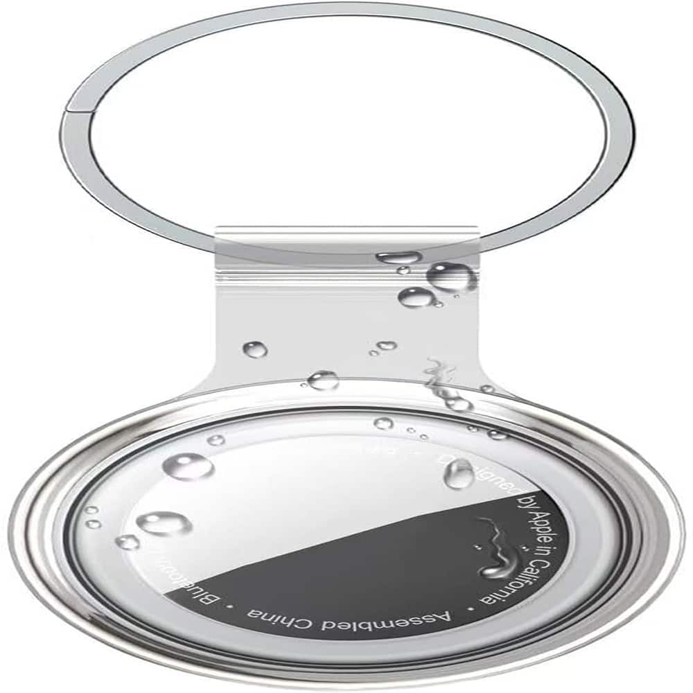 RTMB - AirTag Case, Waterproof & Shockproof Full-Body Protection, Keychain, Clear - Color: 01White