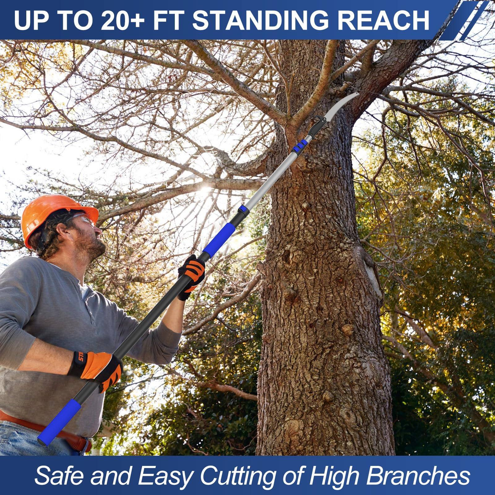 UP TO 20+ FT STANDING REACH

Safe and Easy Cutting of High Branches