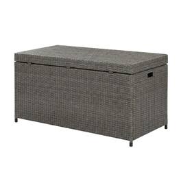Crosley Furniture - Palm Harbor Wicker Outdoor Storage Box - Weathered Gray